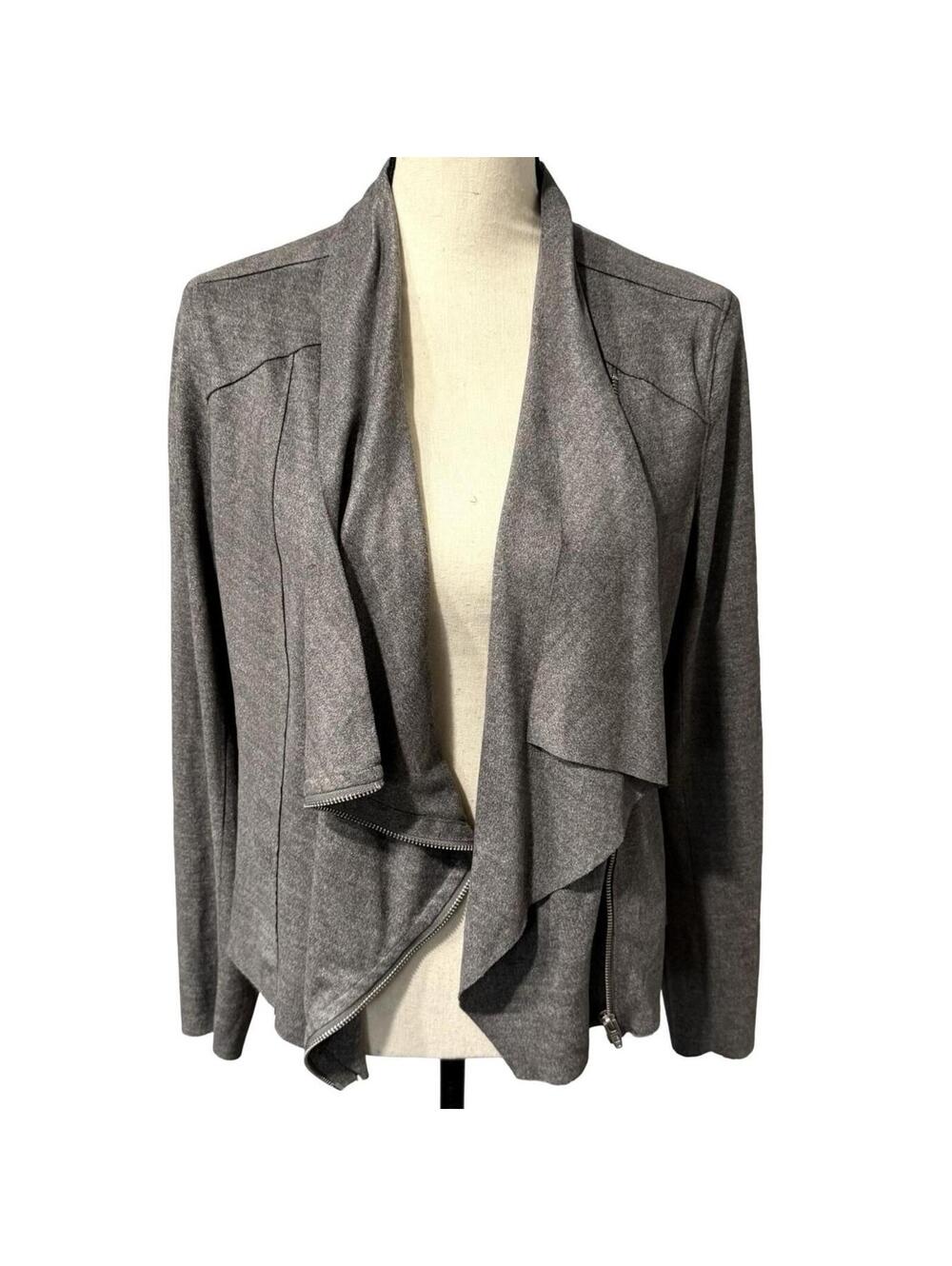 BlankNYC Gray Suede-Like Moto Jacket - Size M